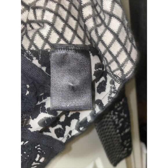 Anthropologie Moth Jacket Women XS Black Jacquard Asymmetrical Moto Zip Lace - Picture 6 of 8